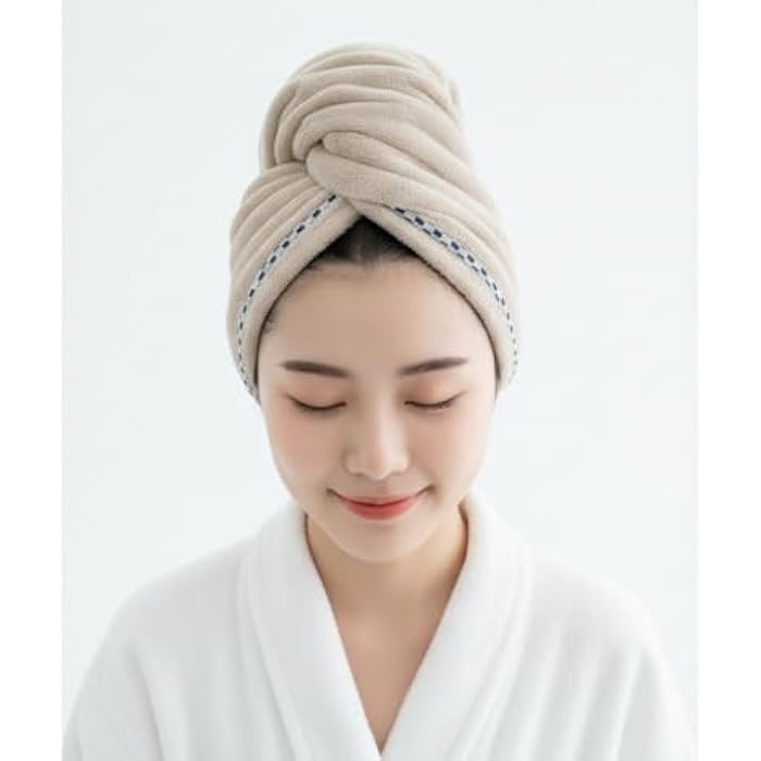 Microfiber Hair Drying Cap Cute Teddy Bear - Fast Absorbent Hair Cap Protects Hair from Frizz & Quick Dry - Soft Bath Hair Towel for Girls and Women - Image 1
